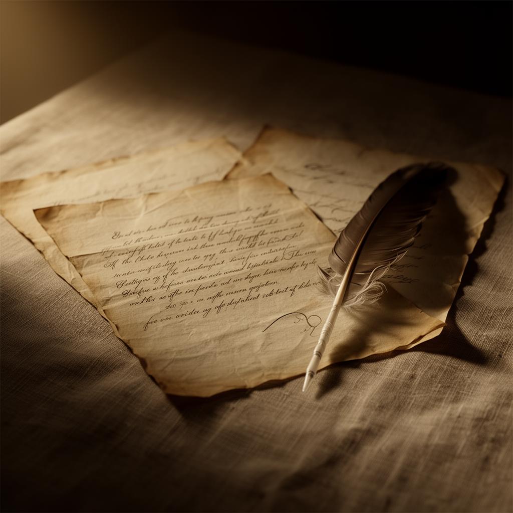 Cartas antiguas a la luz cálida